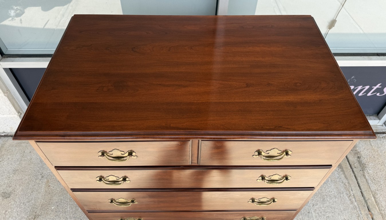Henkel Harris Solid Black Cherry Chest of Drawers Model No. 115 Henkel Harris Solid Black Cherry Chest of Drawers Model No. 115