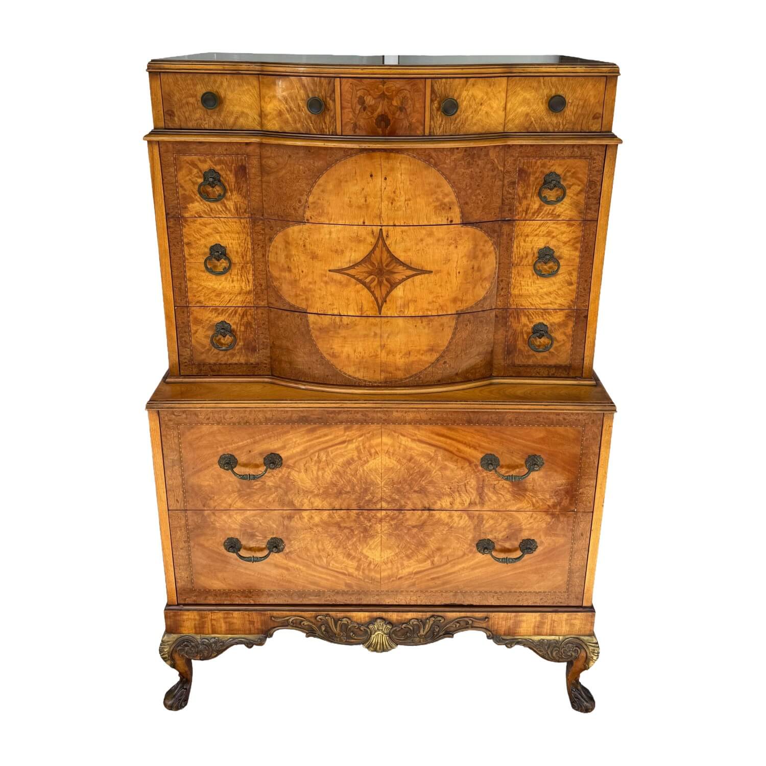 1930s Burled Walnut Chest of Drawers 1930s Burled Walnut Chest of Drawers