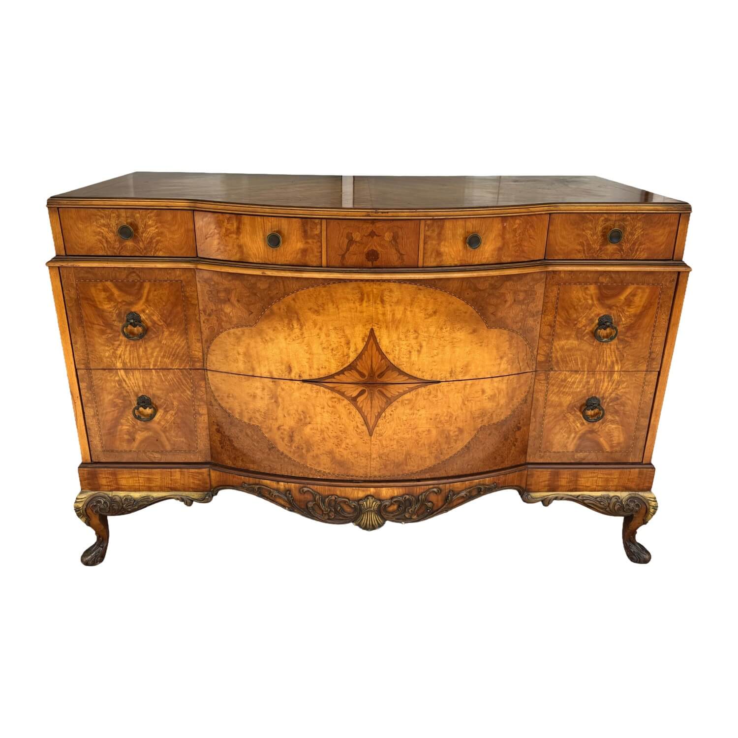 1930s Burled Walnut Dresser 1930s Burled Walnut Dresser