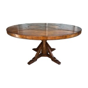 Jonathan Charles 60" Round Dining Table with Inset Lazy Susan