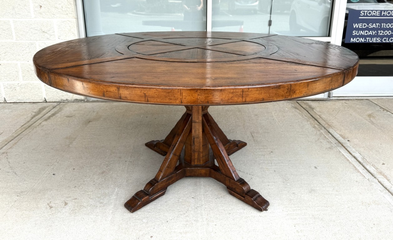 Jonathan Charles 60" Round Dining Table with Inset Lazy Susan Jonathan Charles 60" Round Dining Table with Inset Lazy Susan