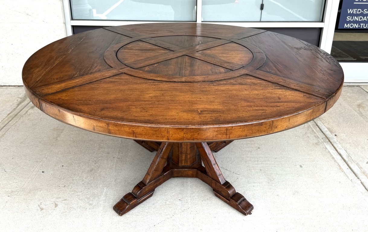 Jonathan Charles 60" Round Dining Table with Inset Lazy Susan Jonathan Charles 60" Round Dining Table with Inset Lazy Susan