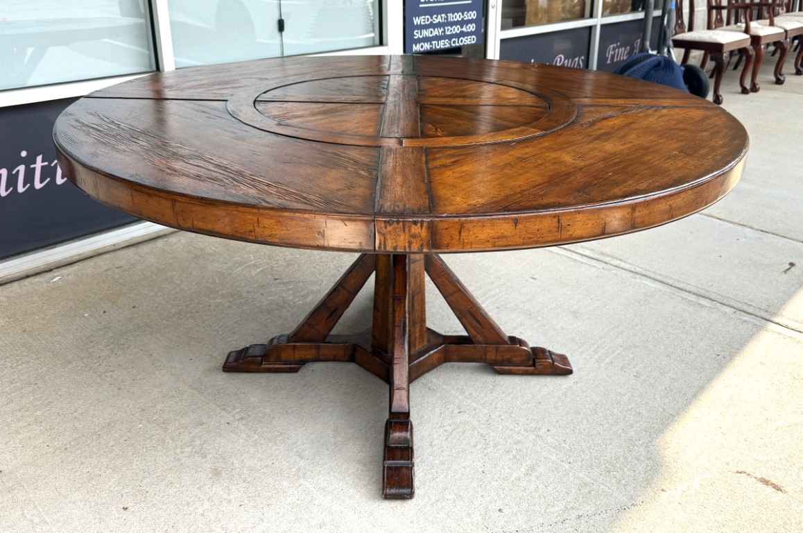Jonathan Charles 60" Round Dining Table with Inset Lazy Susan Jonathan Charles 60" Round Dining Table with Inset Lazy Susan