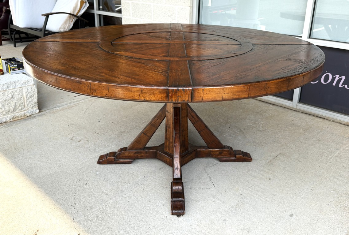 Jonathan Charles 60" Round Dining Table with Inset Lazy Susan Jonathan Charles 60" Round Dining Table with Inset Lazy Susan