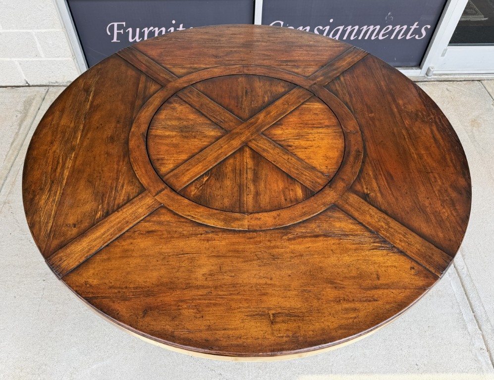 Jonathan Charles 60" Round Dining Table with Inset Lazy Susan Jonathan Charles 60" Round Dining Table with Inset Lazy Susan