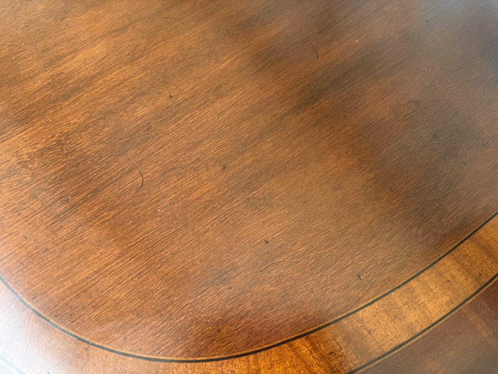 Drexel Heritage Banded Mahogany Double Pedestal Dining Table with Two Leaves Drexel Heritage Banded Mahogany Double Pedestal Dining Table with Two Leaves