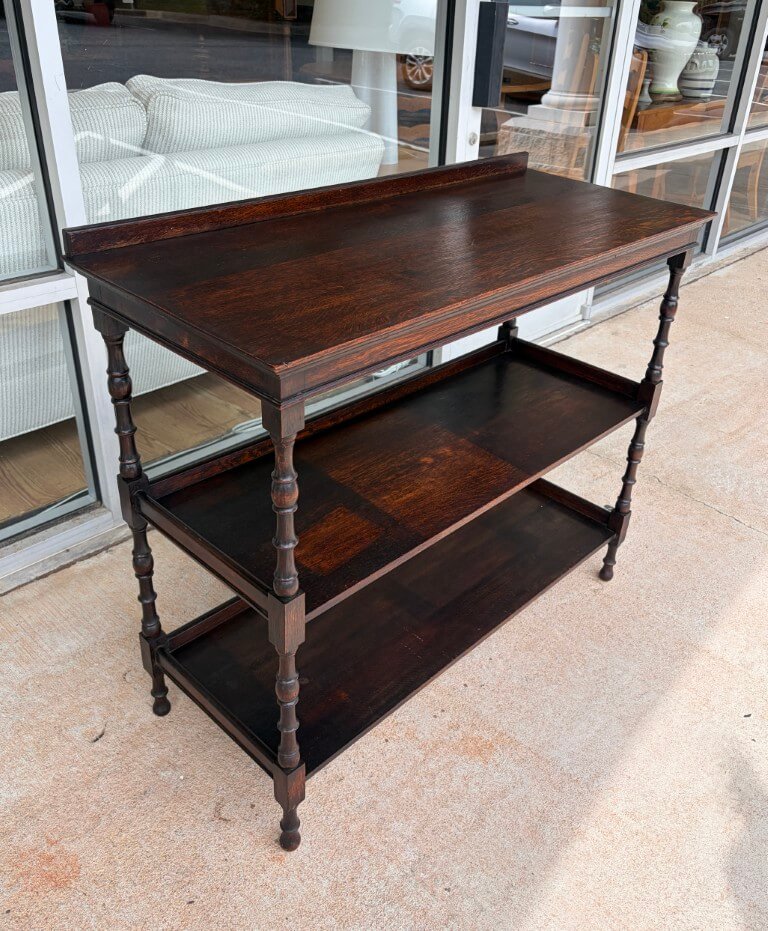 19th Century Oak Three Tier Server 19th Century Oak Three Tier Server