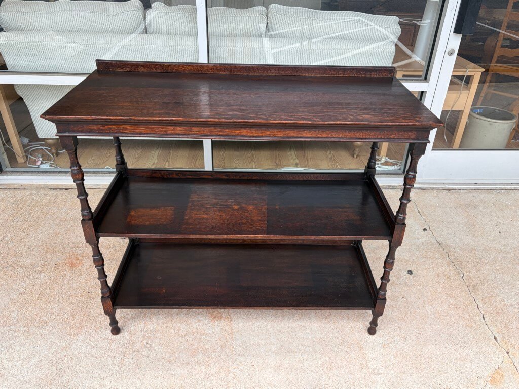 19th Century Oak Three Tier Server 19th Century Oak Three Tier Server