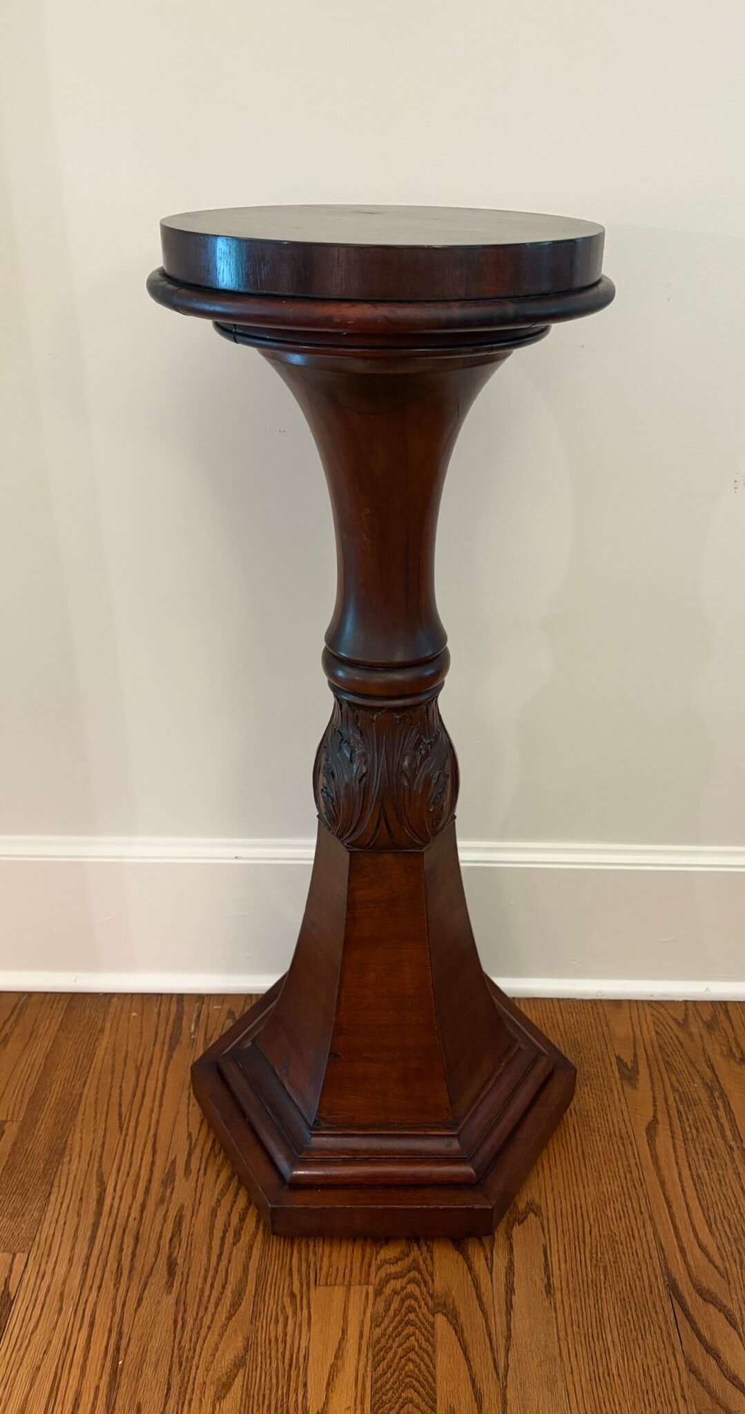 Pair of Cherry Plant Stands by Bombay Company Pair of Cherry Plant Stands by Bombay Company
