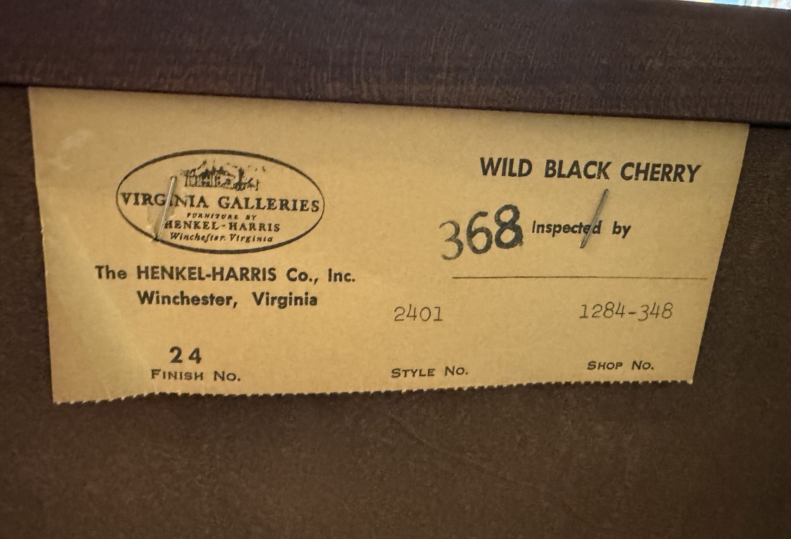 Henkel Harris Wild Black Cherry Bachelor's/Serving Chest #2401 Henkel Harris Wild Black Cherry Bachelor's/Serving Chest #2401