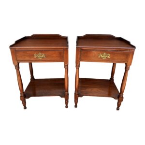 Pair of Henkel Harris Solid Black Cherry Nightstands Model No. 120