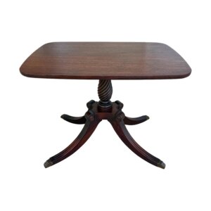 Antique Brandt Accent Table with Twisted Pedestal Base & Claw Feet