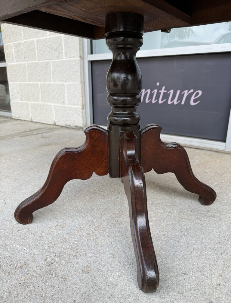 Antique Mahogany Drop Leaf Table with Pedestal Base Antique Mahogany Drop Leaf Table with Pedestal Base