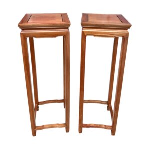 Pair of Chinese Light Cherry Pedestal Stands
