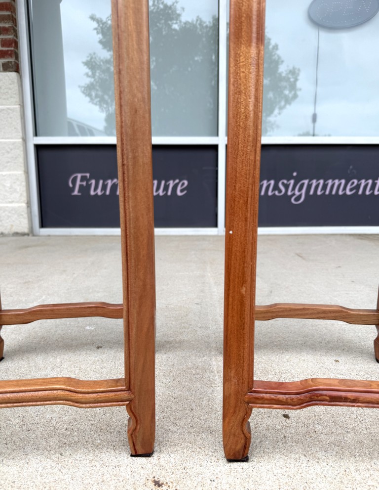 Pair of Chinese Light Cherry Pedestal Stands Pair of Chinese Light Cherry Pedestal Stands