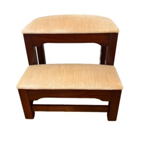 Upholstered Mahogany Bed Steps by Craftique Furniture Company