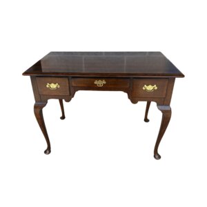 Henredon Oak Banded Top Desk with Three Drawers
