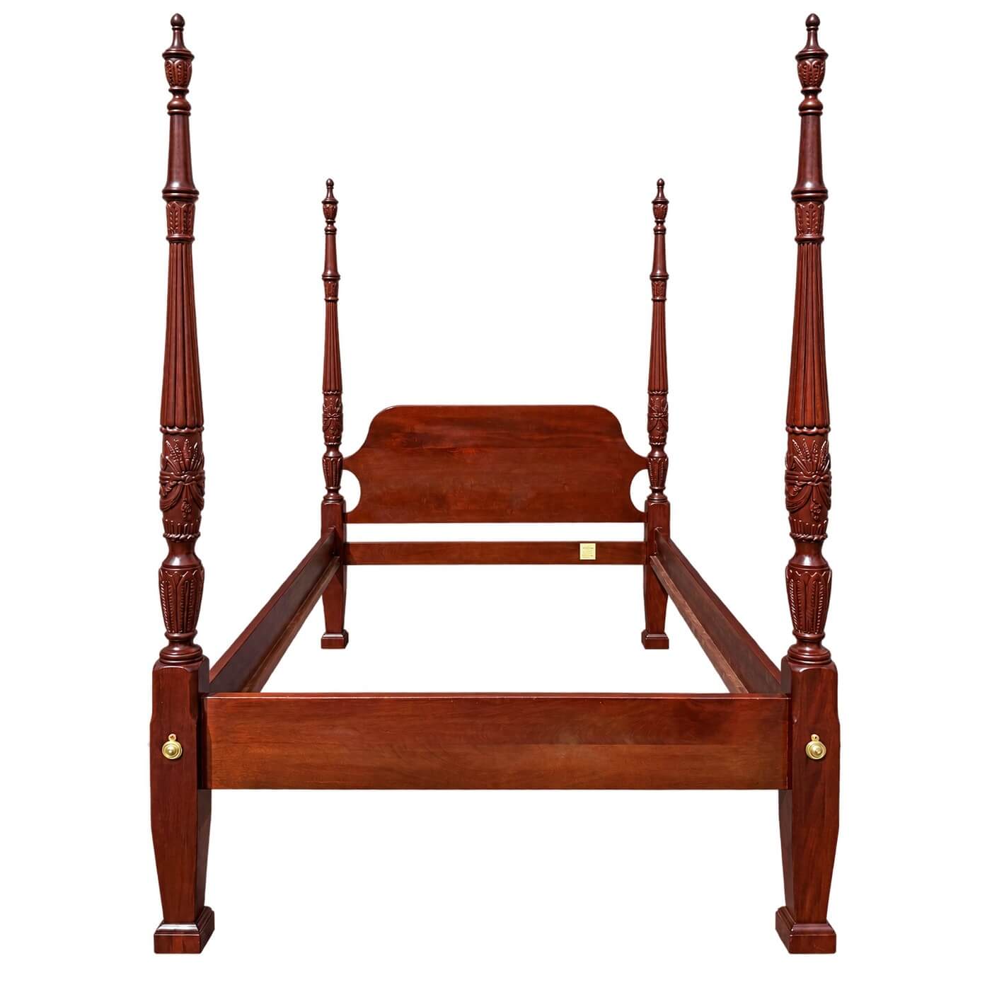 Lexington Queen Size Mahogany Rice Carved Poster Bed Frame Lexington Queen Size Mahogany Rice Carved Poster Bed Frame