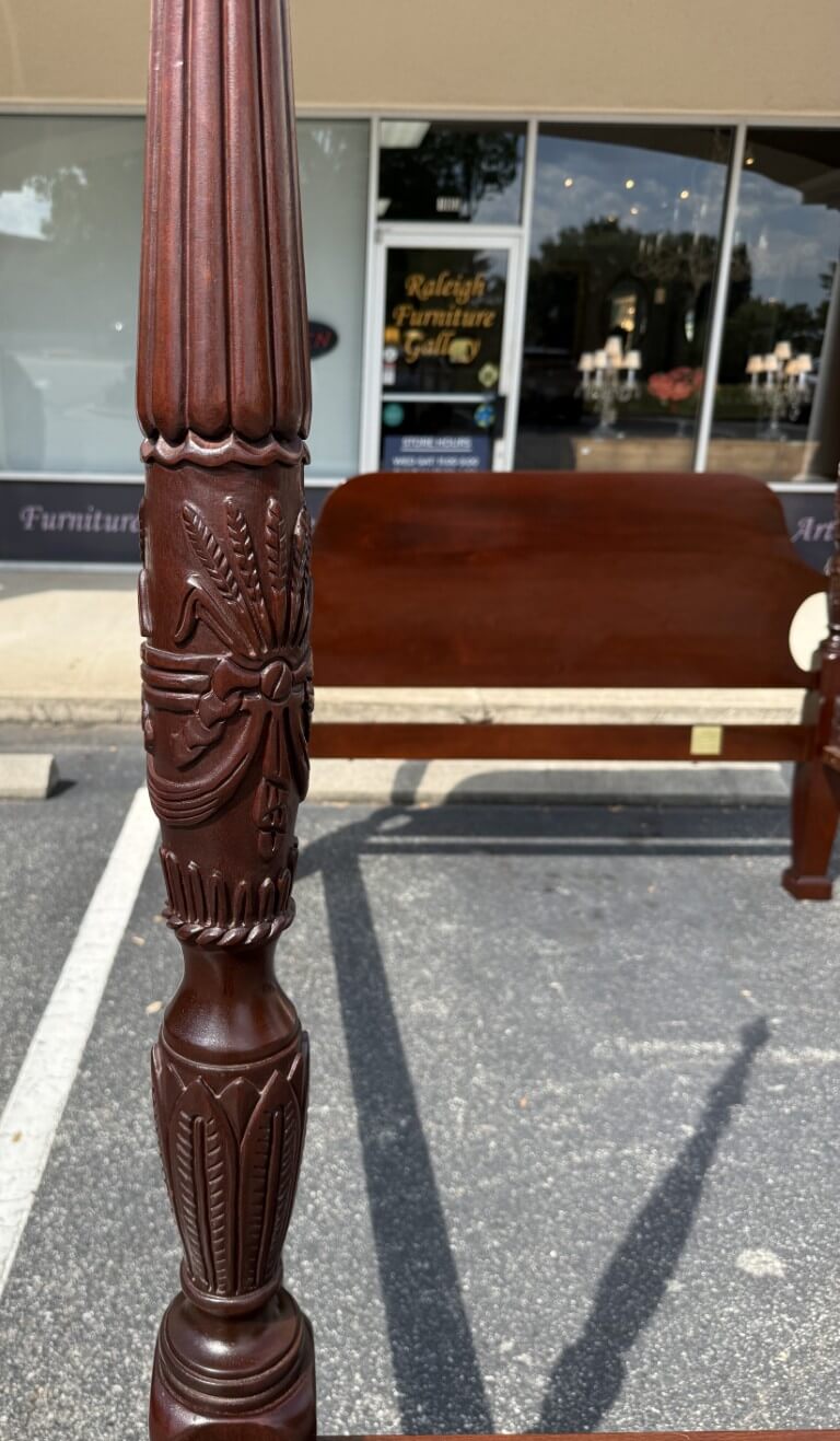 Lexington Queen Size Mahogany Rice Carved Poster Bed Frame Lexington Queen Size Mahogany Rice Carved Poster Bed Frame