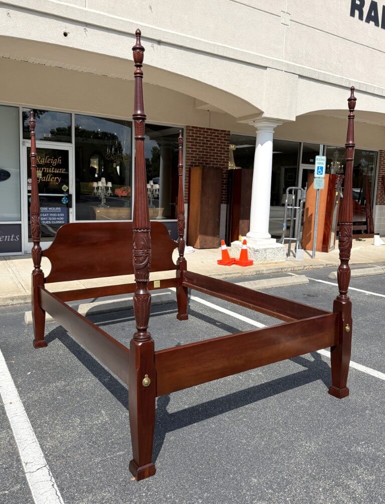 Lexington Queen Size Mahogany Rice Carved Poster Bed Frame Lexington Queen Size Mahogany Rice Carved Poster Bed Frame