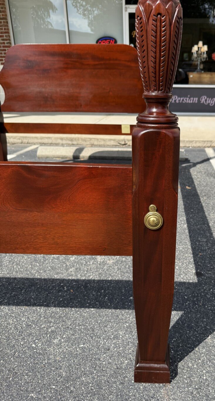 Lexington Queen Size Mahogany Rice Carved Poster Bed Frame Lexington Queen Size Mahogany Rice Carved Poster Bed Frame