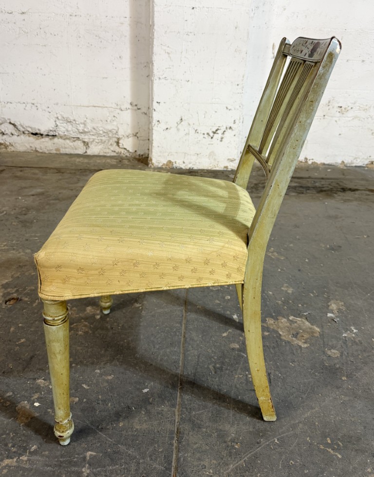 Set of 4 Neoclassical-Style Hand-Painted Arrow-Back Dining Chairs Set of 4 Neoclassical-Style Hand-Painted Arrow-Back Dining Chairs