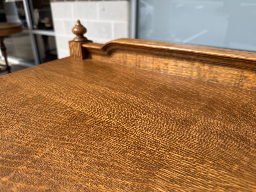Refinished Antique Oak Server & Turned Legs Refinished Antique Oak Server & Turned Legs