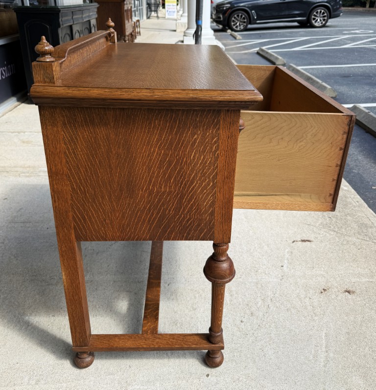 Refinished Antique Oak Server & Turned Legs Refinished Antique Oak Server & Turned Legs