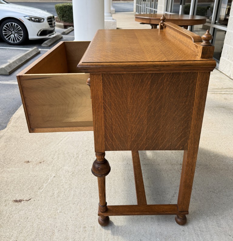 Refinished Antique Oak Server & Turned Legs Refinished Antique Oak Server & Turned Legs