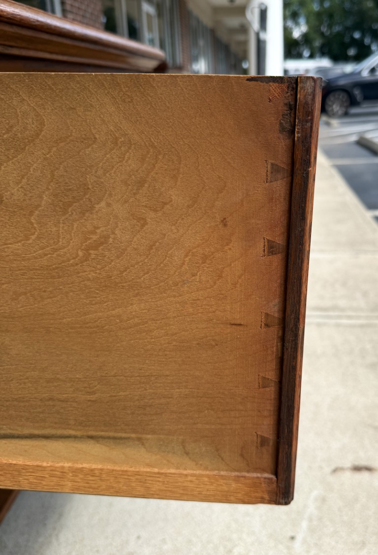 Refinished Antique Oak Server & Turned Legs Refinished Antique Oak Server & Turned Legs