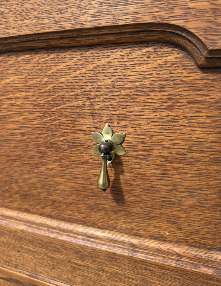 Refinished Antique Oak Server & Turned Legs Refinished Antique Oak Server & Turned Legs