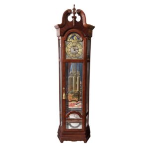 Ridgeway Solid Cherry Grandfather Clock with Illuminated Moon Dial