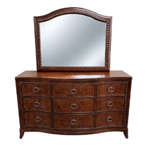 Universal Furniture Transitional Burled-Finish Dresser with Mirror