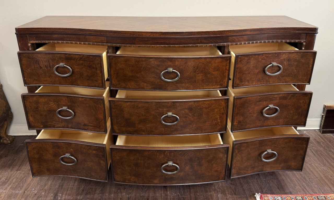 Universal Furniture Transitional Burled-Finish Dresser with Mirror Universal Furniture Transitional Burled-Finish Dresser with Mirror