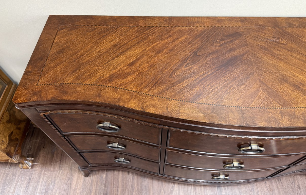 Universal Furniture Transitional Burled-Finish Dresser with Mirror Universal Furniture Transitional Burled-Finish Dresser with Mirror
