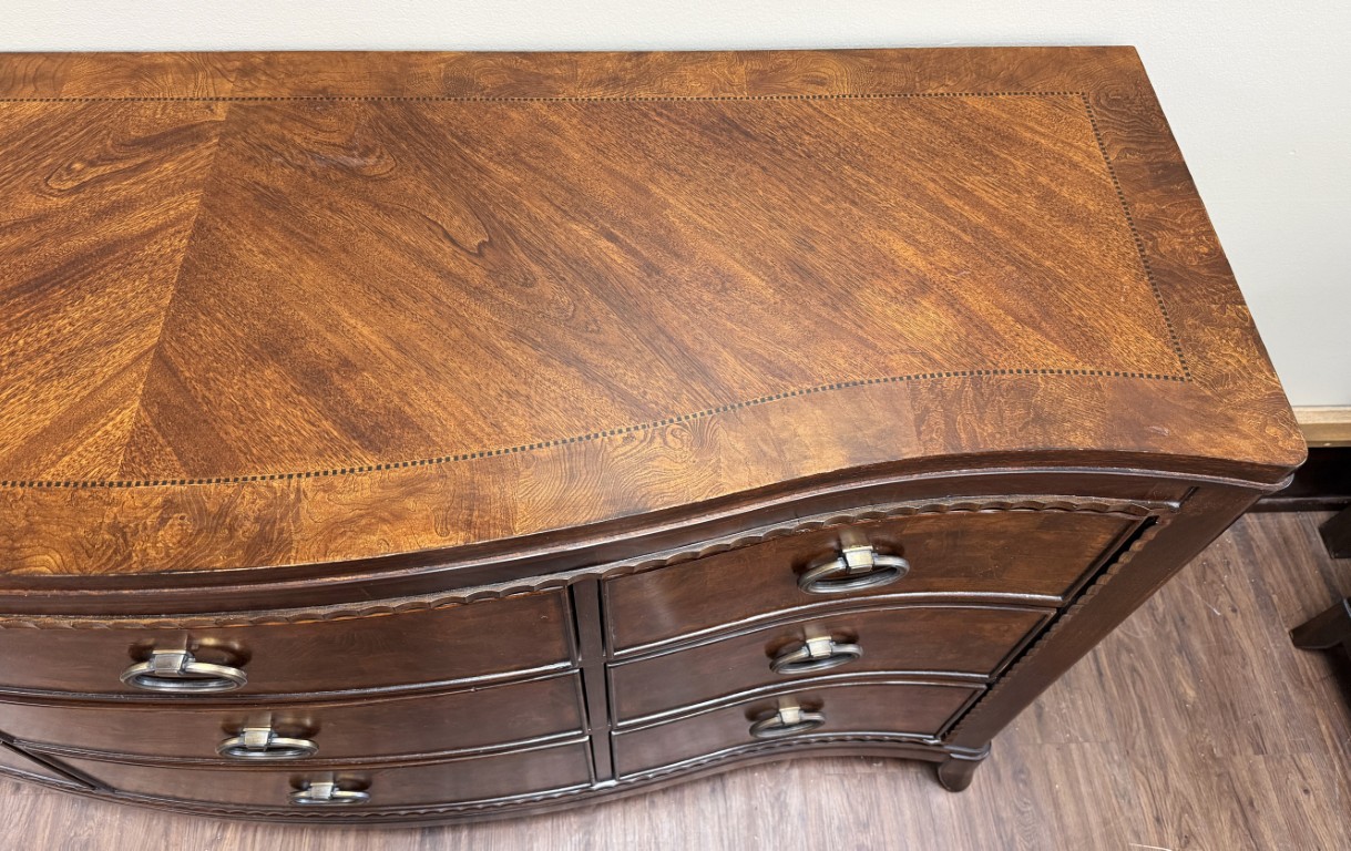 Universal Furniture Transitional Burled-Finish Dresser with Mirror Universal Furniture Transitional Burled-Finish Dresser with Mirror