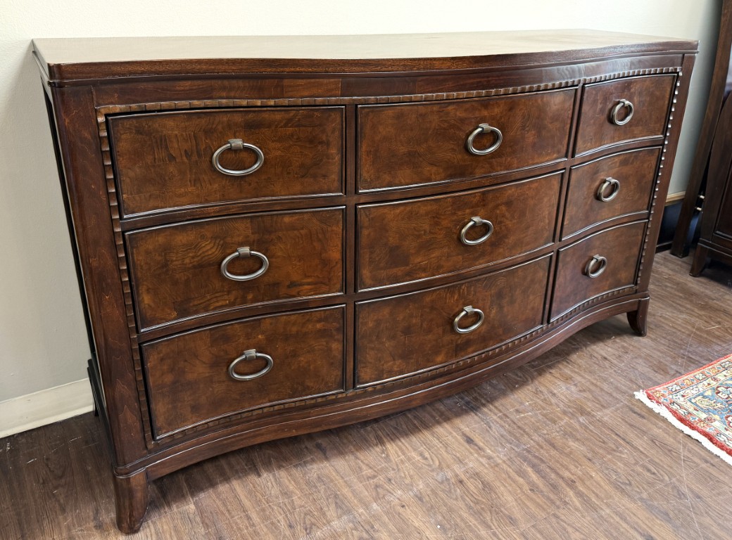 Universal Furniture Transitional Burled-Finish Dresser with Mirror Universal Furniture Transitional Burled-Finish Dresser with Mirror