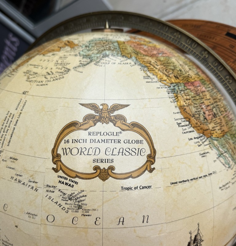 Replogle Santa Fe 16" World Floor Globe with Wood Horizon Ring Model #27812 Replogle Santa Fe 16" World Floor Globe with Wood Horizon Ring Model #27812