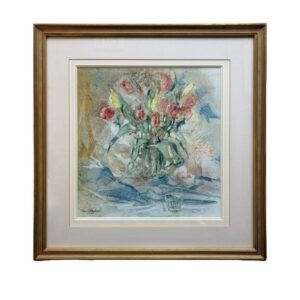 Original Signed Impressionist Watercolor of Tulips by David Curtis Baker (1915-1999)