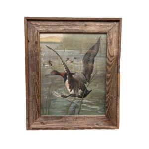 Antique Original Signed Oil on Canvas Painting of Ducks
