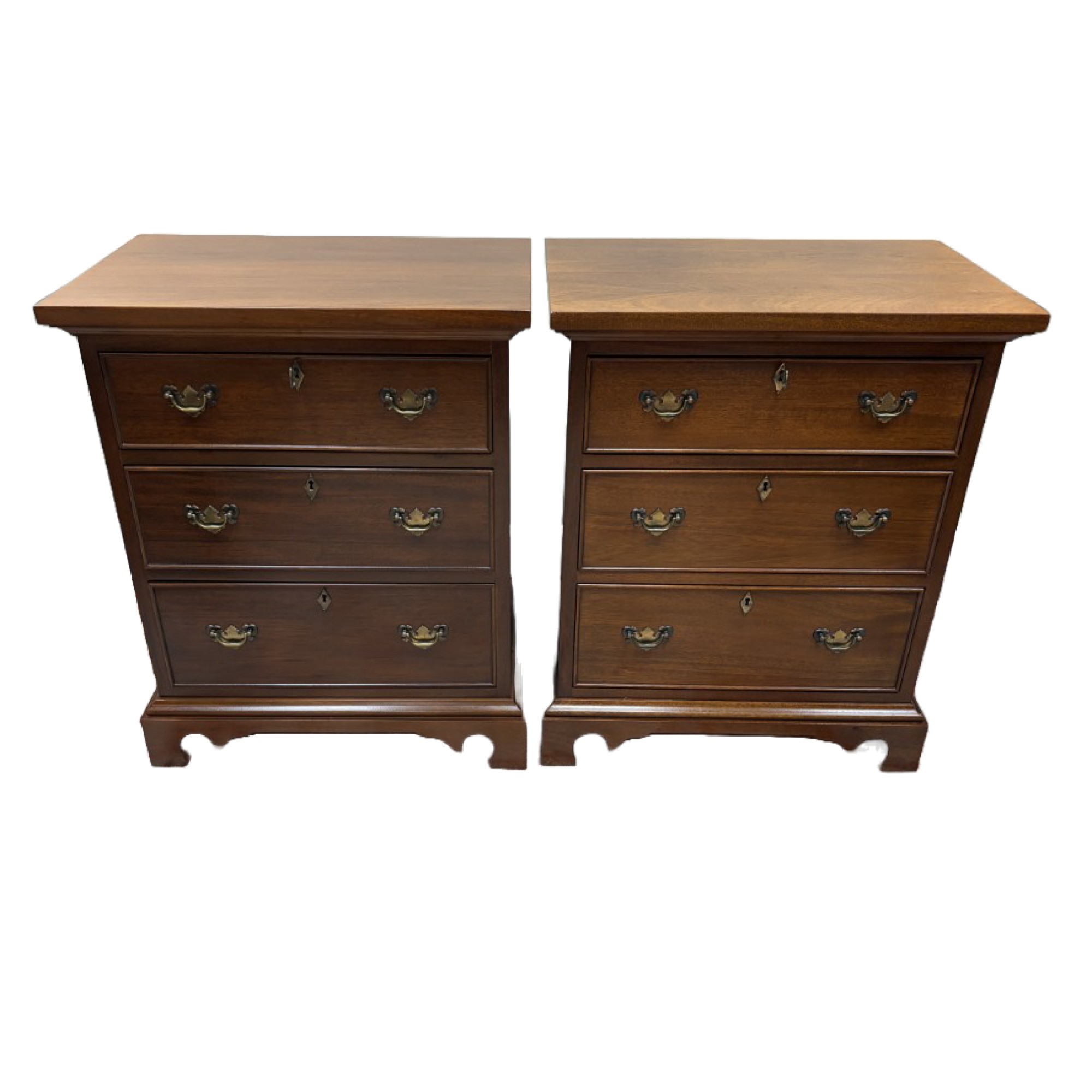 Pair of (Unsigned) Craftique Three Drawer Nightstands Pair of (Unsigned) Craftique Three Drawer Nightstands