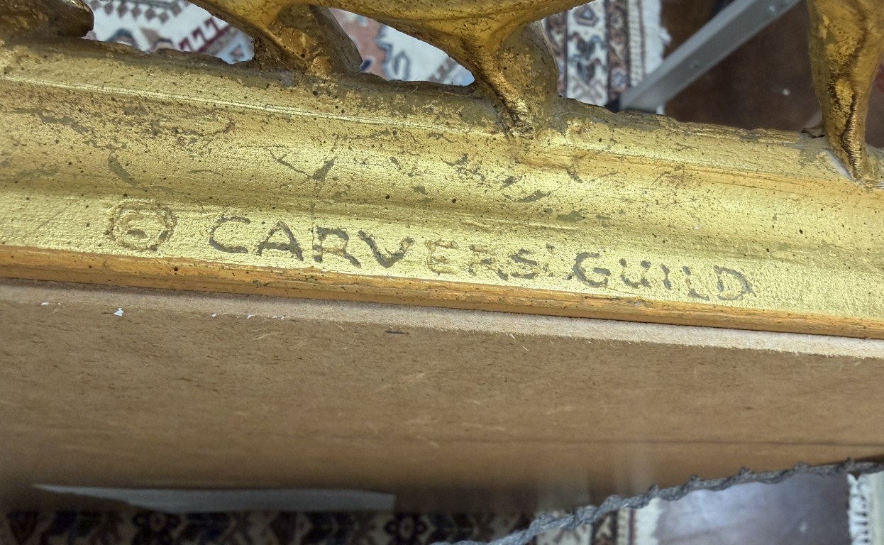 Carvers' Guild Gold Gilt Beveled 'French Hunt' Mirror Carvers' Guild Gold Gilt Beveled 'French Hunt' Mirror