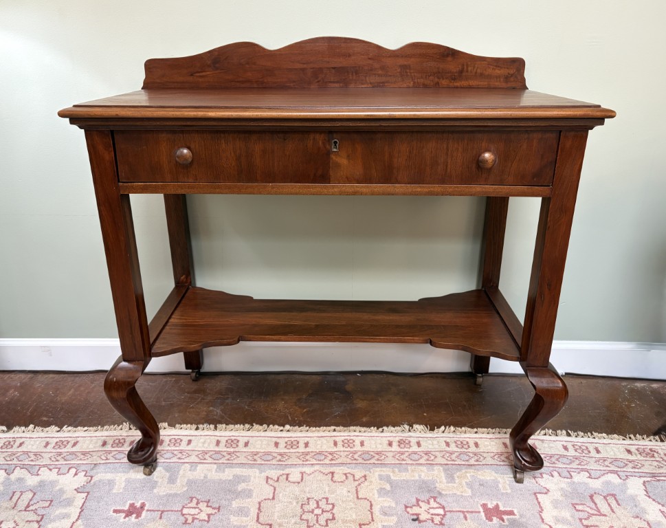 Antique Walnut One Drawer Server on Casters Antique Walnut One Drawer Server on Casters