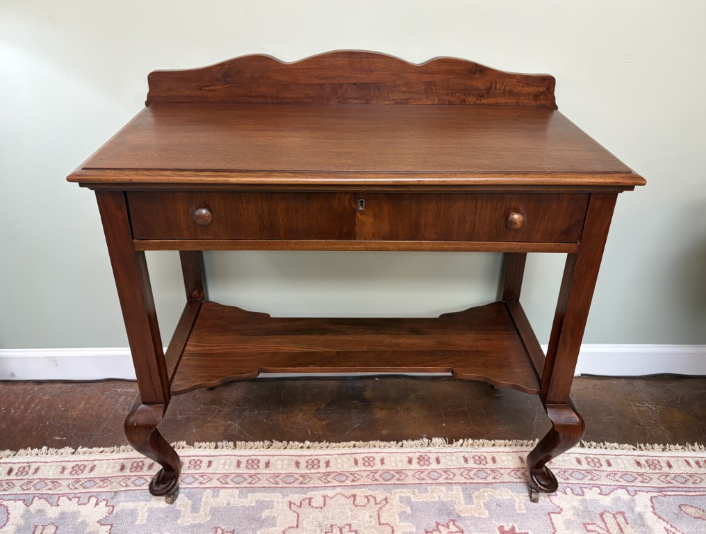 Antique Walnut One Drawer Server on Casters Antique Walnut One Drawer Server on Casters