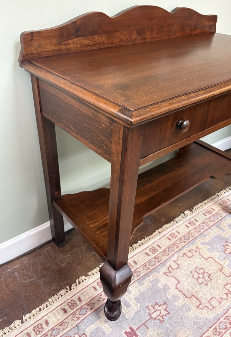 Antique Walnut One Drawer Server on Casters Antique Walnut One Drawer Server on Casters