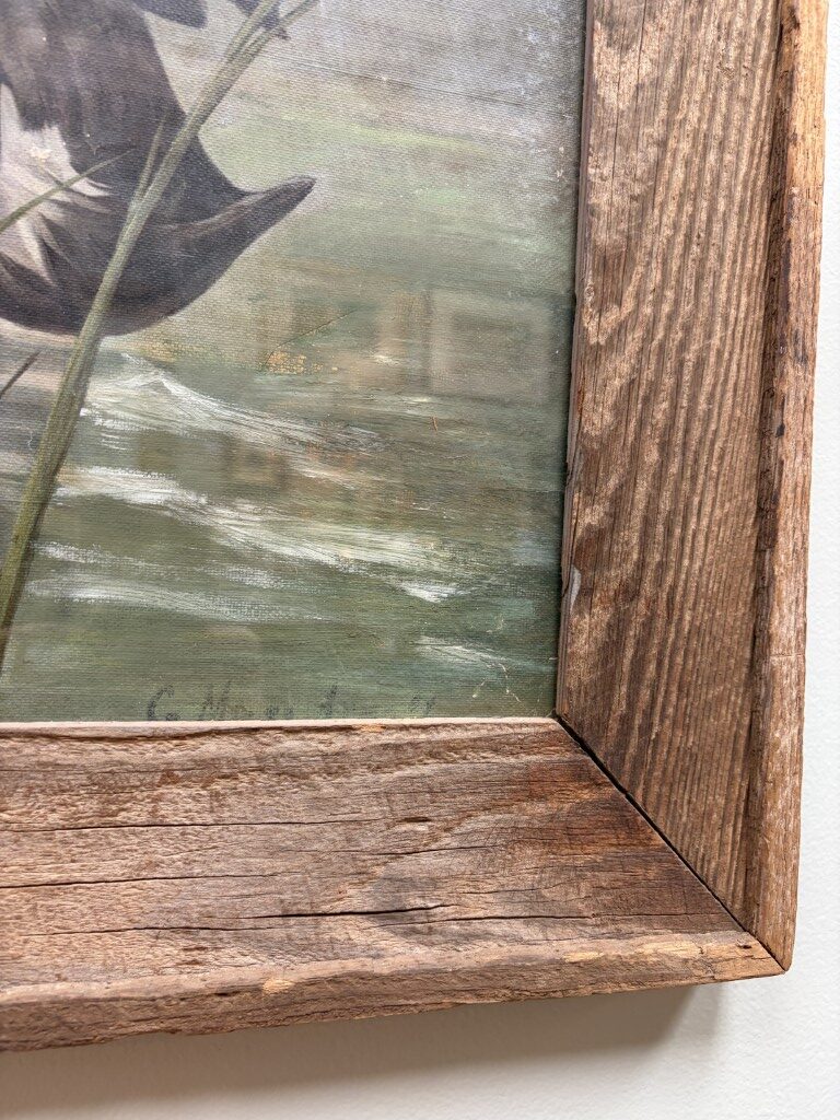 Antique Original Signed Oil on Canvas Painting of Ducks Antique Original Signed Oil on Canvas Painting of Ducks