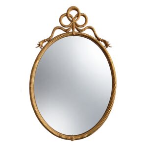 Vintage Carver's Guild Rope & Tassel Bow Oval Wall Mirror