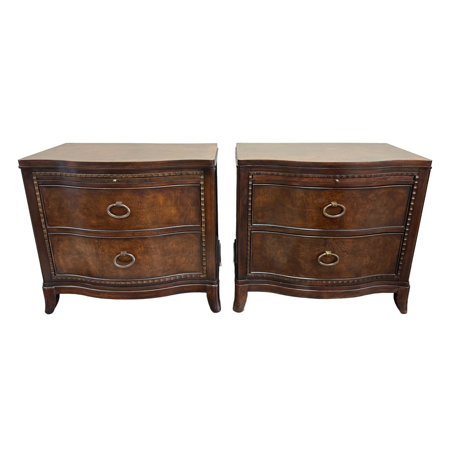 Pair of Universal Furniture Transitional Burled-Finish Nightstands Pair of Universal Furniture Transitional Burled-Finish Nightstands