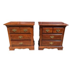 Pair of Chippendale Style Three Drawer Nightstands