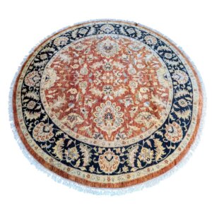 8.5ft Round Hand-Knotted Area Rug